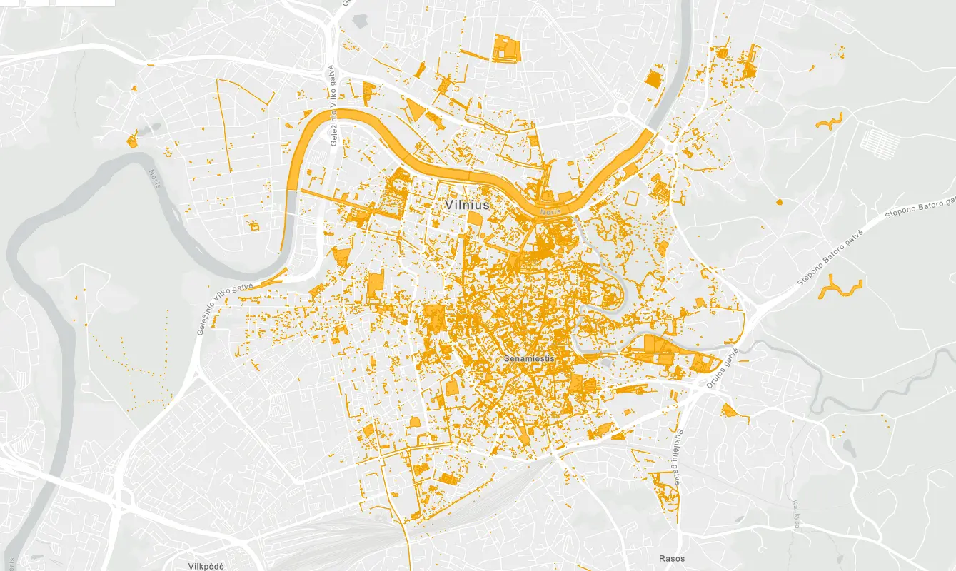 Interactive map of archaeological research in Vilnius